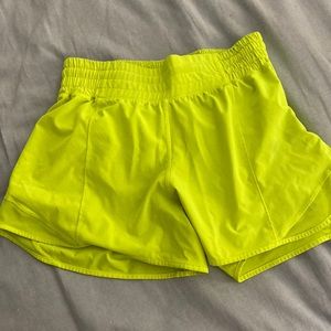 LULULEMON neon yellow shorts